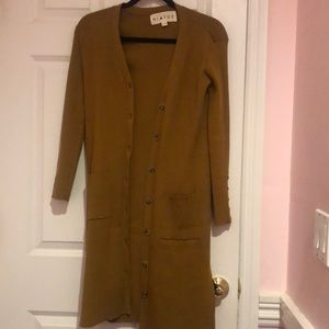 Mustard (brownish yellow) cardigan